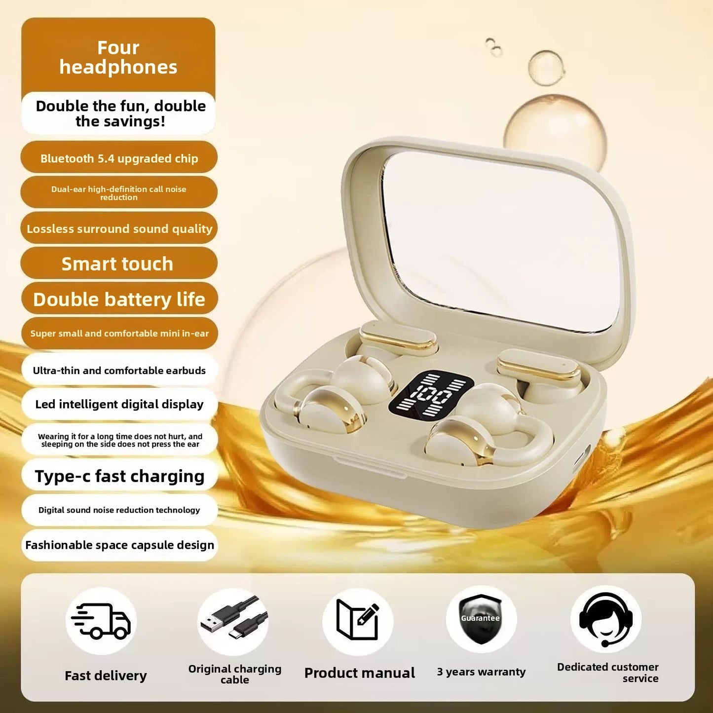 Elmwood™ 2-in-1 Hybrid Bluetooth Earbuds