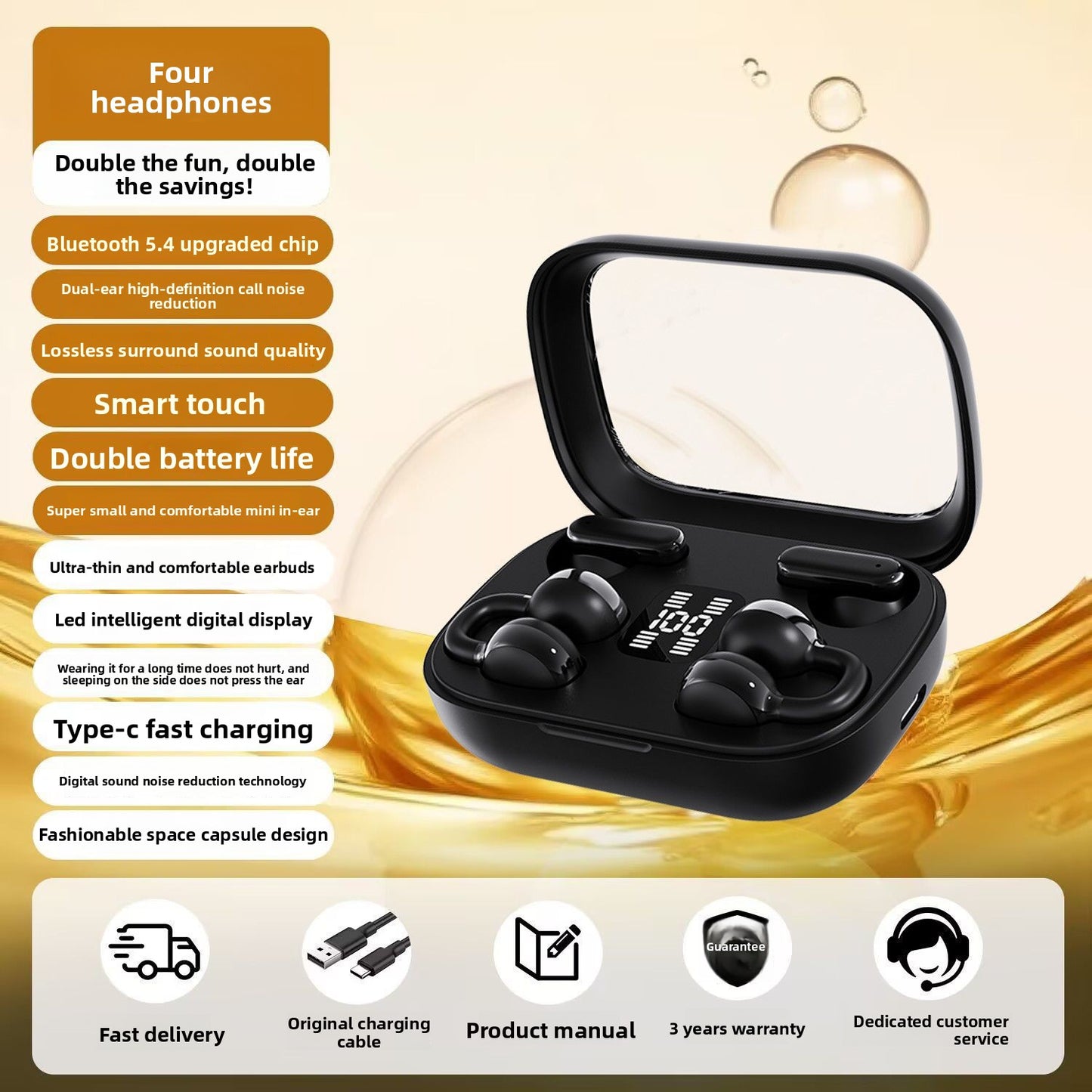 Elmwood™ 2-in-1 Hybrid Bluetooth Earbuds