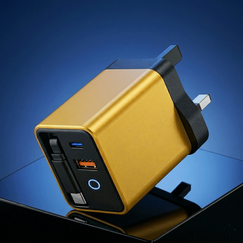 Elmwood™ Smart Charger - 80W GaN Multi-Port PD • Retractable Cable