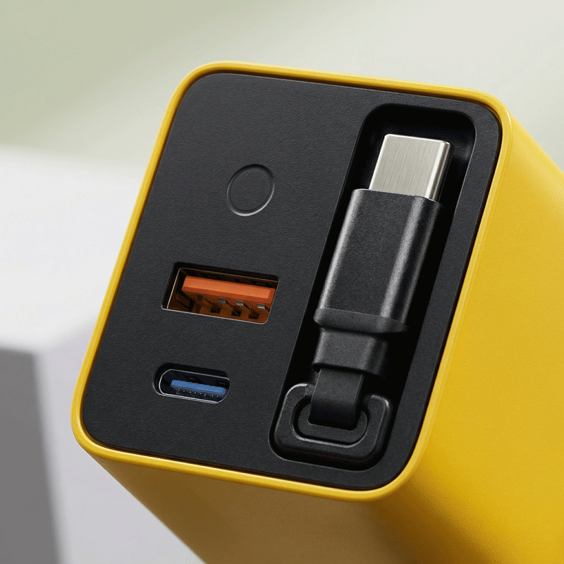 Elmwood™ Smart Charger - 80W GaN Multi-Port PD • Retractable Cable