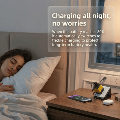 Elmwood™ Smart Charger - 80W GaN Multi-Port PD • Retractable Cable